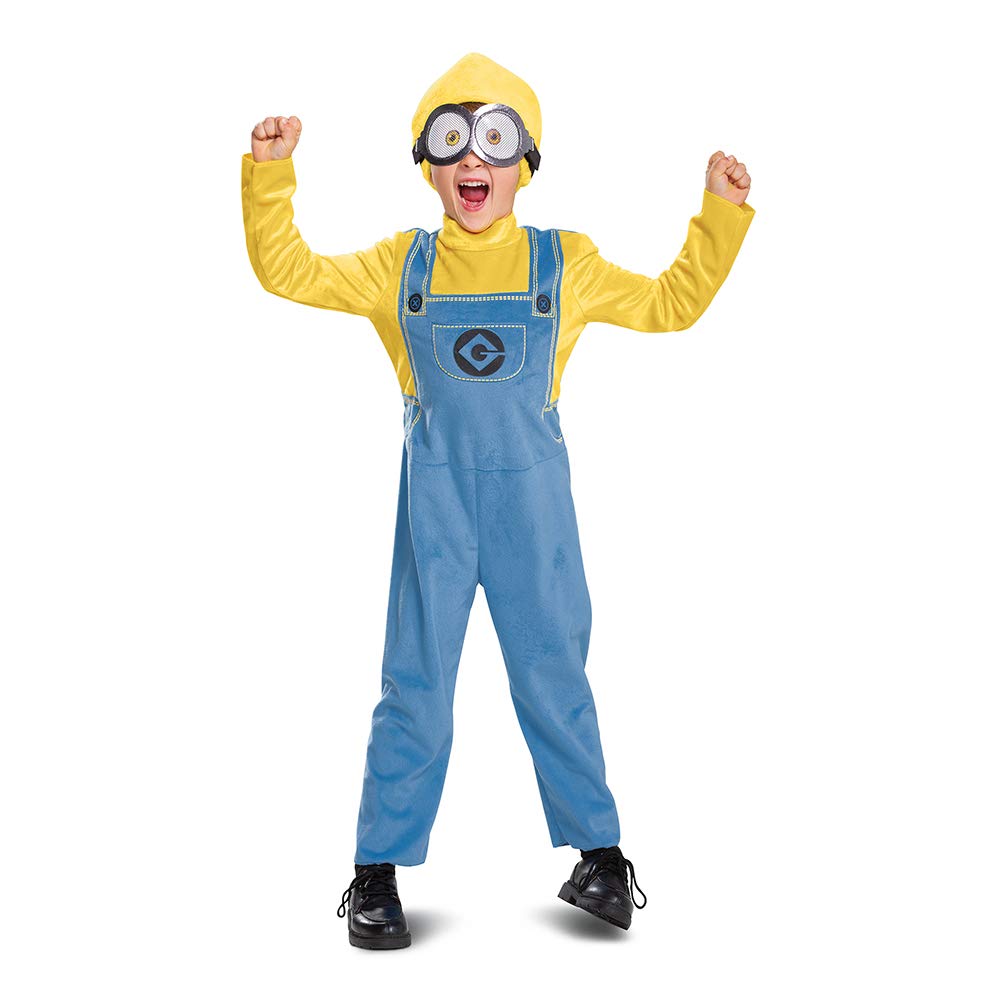 Bob Minions Costume for Toddler, Official Minion Jumpsuit for Kids, Classic Size Medium (3T-4T)