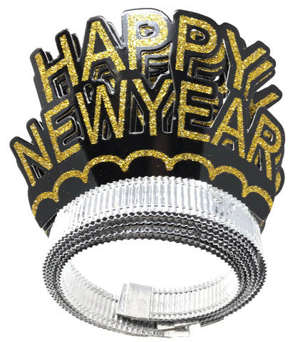 Happy New Year Paper Tiara 6 ct - Gold
