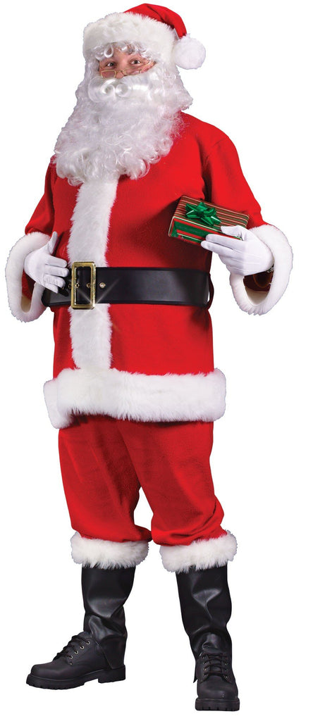Fun World Costumes Men's Plus-Size Plus Size Adult Promotional Flanel Santa Suit, Red/White, X-Large