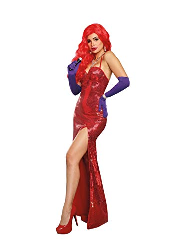Dreamgirl Women's Va-Voom Sexy Starlet Costume Gown, red, Medium
