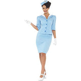 Smiffys Women Air Hostess Costume,Blue,M - US Size 10-12