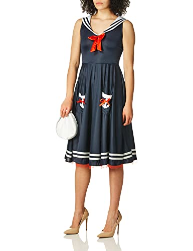 Dreamgirl Women's All Aboard Costume, Blue/White, Small