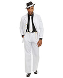 Dreamgirl Men's Zoot Suit Riot Costume, White/Black, X-Large