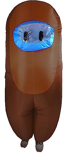 Studio Halloween Brown Amongst Us Sus Imposter Killer Inflatable Astronaut Costume Kid's Standard
