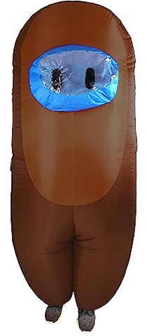 Studio Halloween Brown Amongst Us Sus Imposter Killer Inflatable Astronaut Costume Kid's Standard