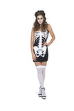 Halloween Costumes for Women, Skeleton Dress (Large) Black and White
