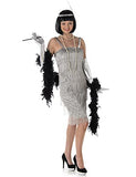 Karnival Costumes Roaring 20s 1920 Silver Flapper Dress Women's Costume Large 14-16