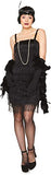 Karnival Costumes Flapper Costume Womens, Roaring 20s Dress with Gloves and Headband, Black, Small S