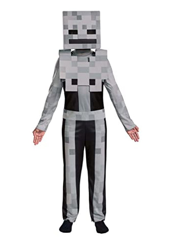 Disguise Minecraft Skeleton Costume for Kids, Video Game Inspired Character Outfit, Classic Child Size Medium (7-8) Gray