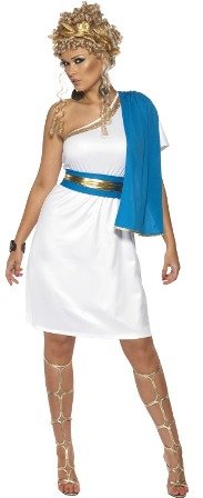 Smiffys Womens Roman Beauty Costume,Blue & White,M - US Size 10-12