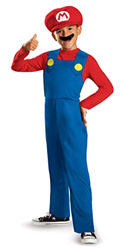 Disguise Nintendo Super Mario Bros DISK73689L Classic Costume, (Small 4-6 years), Red, Blue