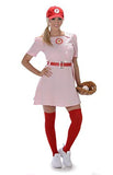 Rockford Peaches Baseball Uniform Adult Costume: Large Pink
