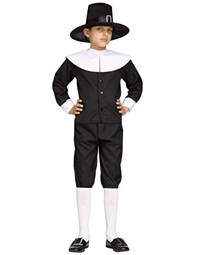 Fun World Pilgrim Boy Costume, Large 12-14, Multicolor
