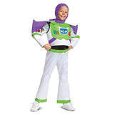 Disguise Disney Pixar Buzz Lightyear Toy Story 4 Deluxe Boys' Costume, Medium (7-8), White