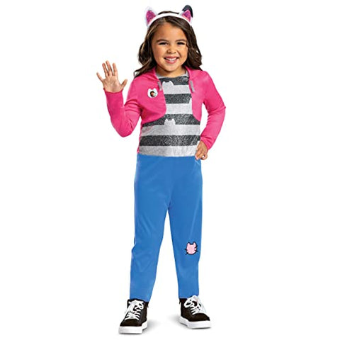 DreamWorks Gabby's Dollhouse, Official Gabby Kids Costume and Cat Ears Headband, Toddler Size Large (4-6x)