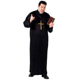 Fun World Men's Plus-Size Priest Plus Size Adult Costume, Black, Plus Size up to 6'2" / 300 lbs.