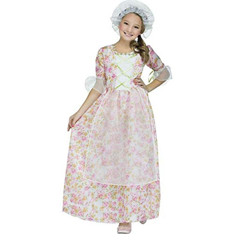 Fun World Colonial Girl Costume, Small 4 - 6, Multicolor