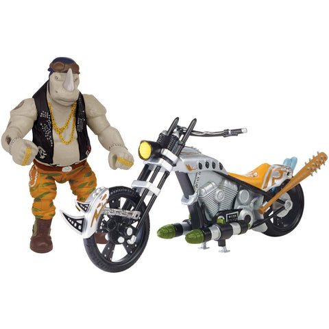 Teenage Mutant Ninja Turtles Rocksteady With Chopper Motorcycle