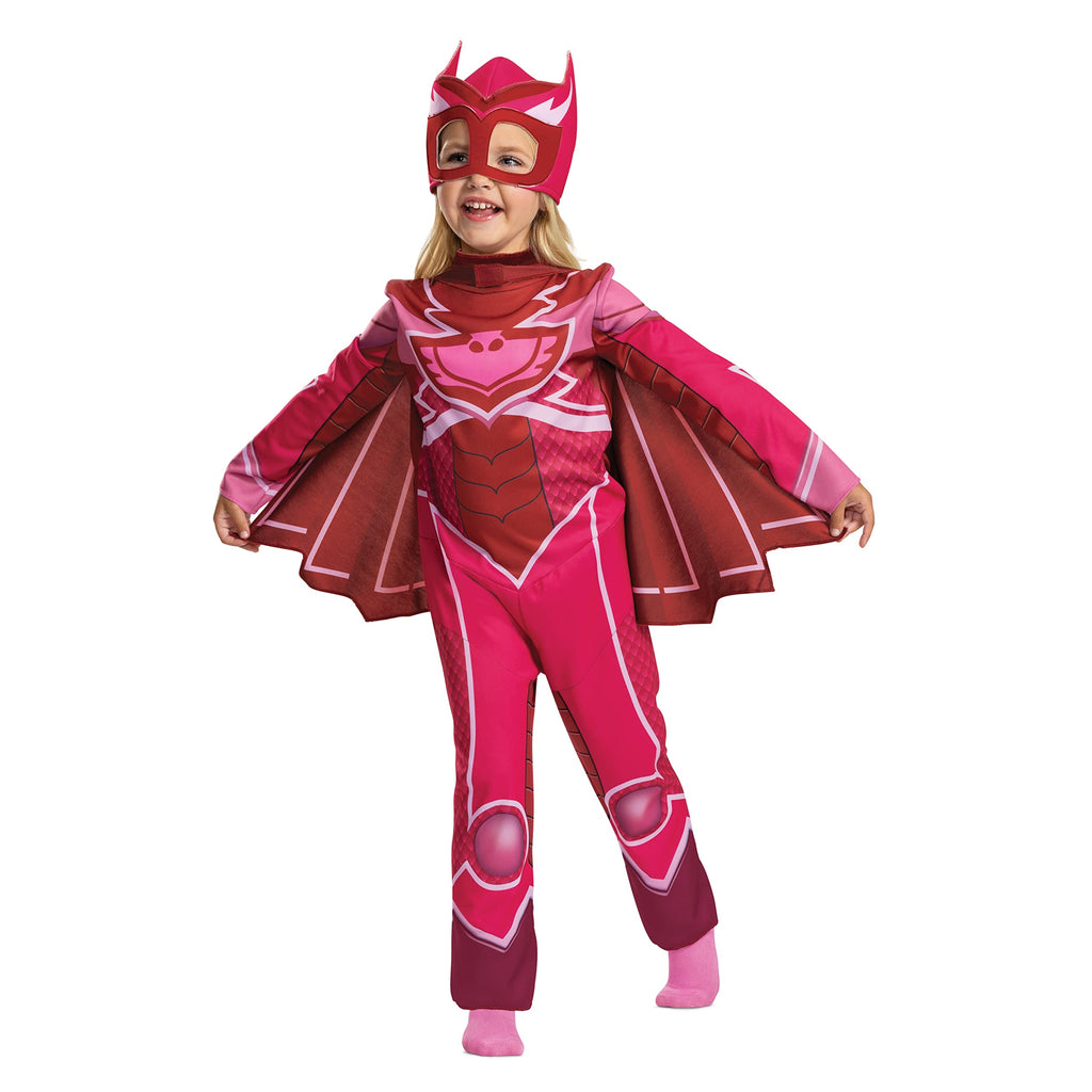Owlette Costume for Kids, Official PJ Masks Megasuit Costume Jumpsuit and Mask, Toddler Size Large (4-6x)