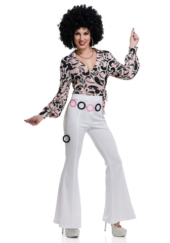 Charades Womens Paisley Disco Hottie Shirt Large