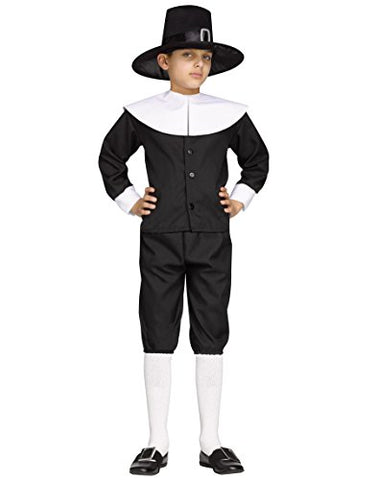 Fun World Pilgrim Boy Costume, Large 12-14, Multicolor
