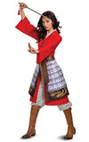 Disguise Women's Disney Mulan Hero Dress Deluxe Adult Costume, Red, Small (4-6)