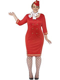Smiffys Women's Air Hostess Costume (XX-Large, Red)