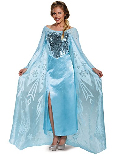 Disguise Women's Elsa Ultra Prestige Adult Costume, Blue, Small