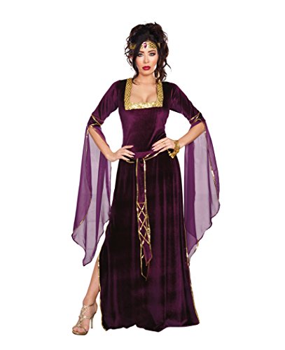 Dreamgirl Women's Medieval Princess Costume, Purple/Gold, Medium