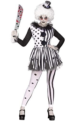 Fun World womens Med/Lrg Killer Clown Adlt Cstm Adult Sized Costumes, Black, Large US