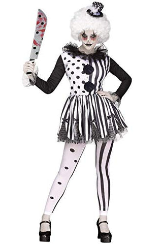 Fun World womens Med/Lrg Killer Clown Adlt Cstm Adult Sized Costumes, Black, Large US