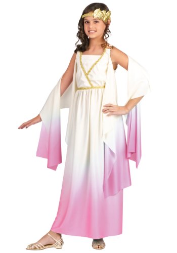 Fun World Girls' Greek Goddess Costume White Pink Large