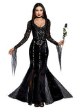 Dreamgirl Adult Womens Morticia Costume, Frightfully Beautiful Halloween Costume - Large