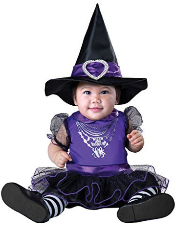 InCharacter Costumes Baby Girls' Witch and Famous Costume, Black/Purple, Medium