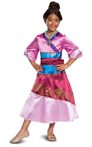 Disguise Disney Princess Mulan Costume Dress for Girls, Children's Character Dress Up Outfit, Classic Kids Size Extra Small (3T-4T) Pink (14039M)