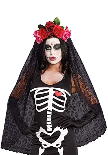Dreamgirl Women's Dia de los Muertos Sugar Skull Costume Headpiece