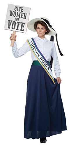 California Costumes Women's American Suffragette - Adult Costume Adult Costume, -White/Navy, X-Small