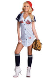 Dreamgirl Women's Baseball Player Homerun Grand Slam Halloween Costume, Lt. Blue, Small