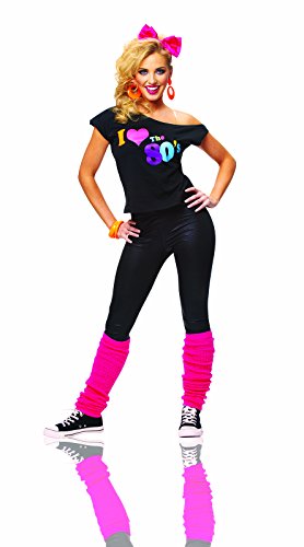 Costume Culture womens Love the 80's T-shirt Adult Sized Costumes, Black, 2 Plus