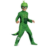 Disguise Gekko Costume for Kids, Official PJ Masks Megasuit Costume Jumpsuit and Mask, Toddler Size Large (4-6)