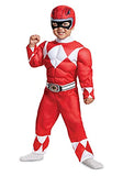 Disguise Red Ranger Toddler Muscle Child Costume, Red, Medium/(3T-4T)
