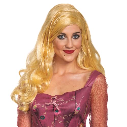 Disguise Women's Standard Disney Hocus Pocus Sarah Deluxe Wig Costume Accessory, Blonde, Adult Size