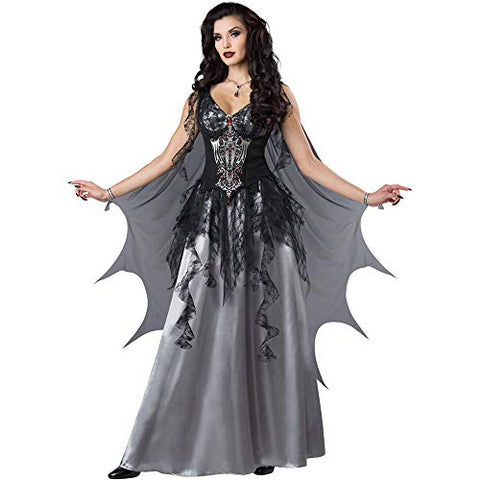 InCharacter Womens Dark Vampire Countess Ultimate Costume Size Medium 8-10 Grey