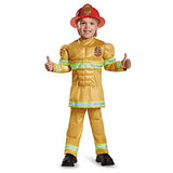 Fireman Toddler Muscle Costume, Large (4-6)