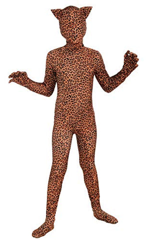 Forum Novelties I'm Invisible Costume Stretch Body Suit, Leopard Print, Child Large