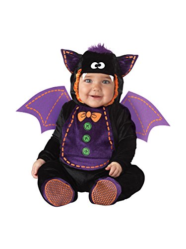 Lil Characters Unisex-Baby Infant Baby Bat Costume, Black/Purple, Medium