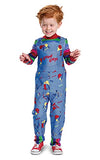 Chucky Costume for Toddlers, Official Childs Play Chucky Costume Jumpsuit and Mask Outfit, Classic Size Large (4-6) Multicolored