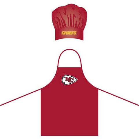 Pro Specialties Group Kansas City Chiefs NFL Barbeque Apron and Chef's Hat