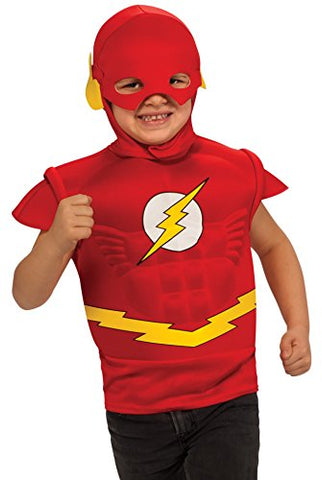 Flash Muscle Chest Costume Shirt with Cape and Headpiece