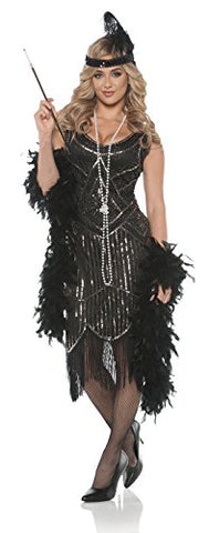 Women's 1920's Flapper Costume - Gatsby Girl - Medium Black